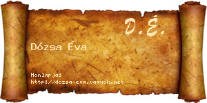 Dózsa Éva névjegykártya