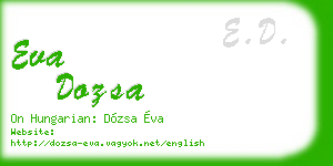 eva dozsa business card